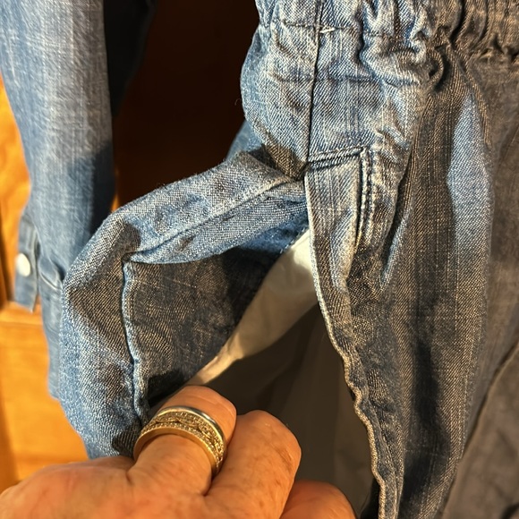 Gap Women’s chambray Long Sleeve Dress w/ elastic waist w/Drawstring size Small - Picture 5 of 8